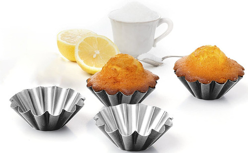 Moldes Reposteria Cupcake Muffin Panque Mini Hornear Acero