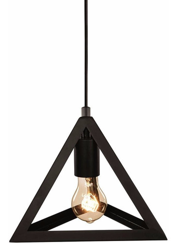 Pendente Luminaria Industrial Triângulo Preto 1 Peça