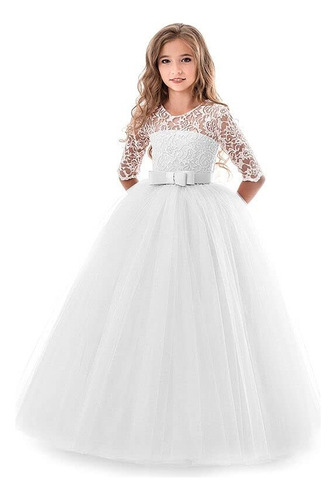 Vestido De Novia Nnjxd For Niña Con Bordado De Encaje De Tu