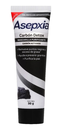 Asepxia Carbón Detox Mascarilla Peel Off 30 Grs