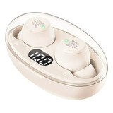 Auriculares Inalámbrico Blth Onikuma Caja Batería In-ear Color Beige Luz Verde