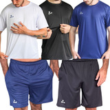 Kit Rhumell 3 Camisetas 2 Shorts Bolso Masculino Plus Size