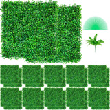Vevor 24 Pzs Muro Verde Follaje Artificial Sintético 25x25cm