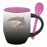 Mug Magico Con Cuchara Dibujos Animados   R78