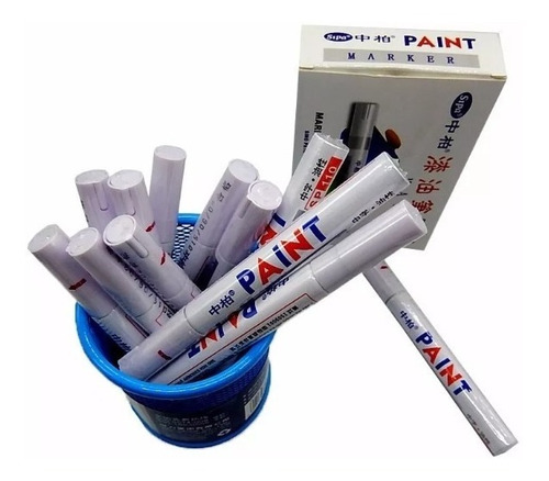 1 Plumon Pintura Blanco Letras Llantas Auto Moto Bici Full