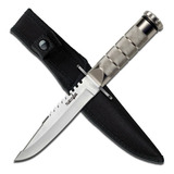 Cuchillo Supervivencia 21cm Campismo Scout Survivor Hk-690s Color Gris