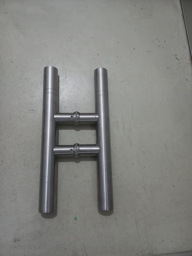 Barral Tipo H De 30 Cm. Acero Inox Para Puerta De Blindex