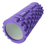 Rolo Rodillo Masajes Foam Roller Texturado Elongación Gym Color Violeta