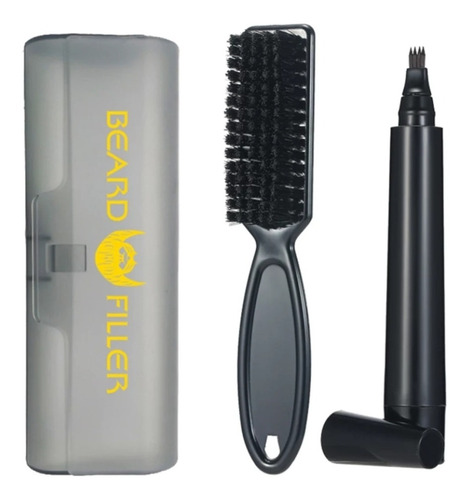 Set De Lápiz Para Rellenar Barba Lápiz +  Cepillo + Estuche