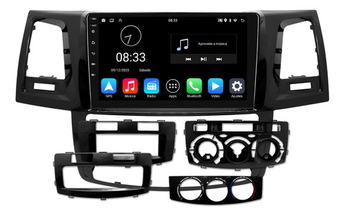 Central Multimidia Hilux A 2015 Android 2gb 32gb Carplay 9p