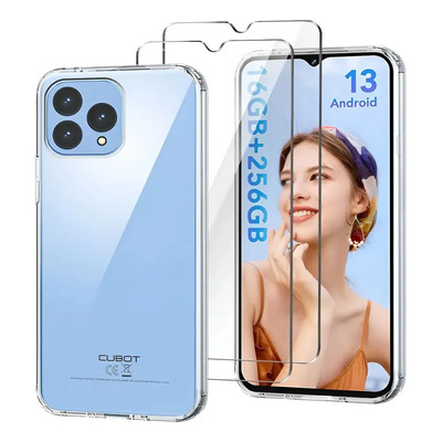 Funda Case Cristal Tpu Soft Silicona Rudo Uso Transparente + 2 Mica Cristal Templado Para Cubot P80