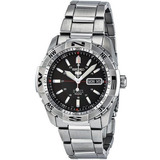 Reloj Seiko Deportivo 5 Negra Acero Inoxidable Hombre