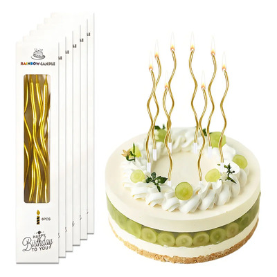 36 Velas Curvas De Pastel Dorado Fiesta Feliz Cumpleaños | MercadoLibre