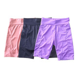 Pack 3 Calzas Tipo Short Con Bolsillos  