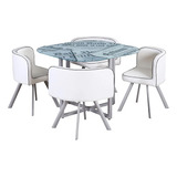 Comedor Newspaper 4 Sillas 90x90x73 Cms M+design/dechaus