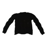 Sweater Negro Rombo Calado  Ruedo Irregular Talle U