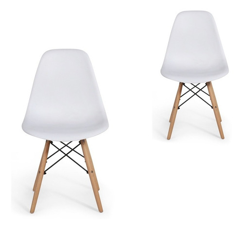 Silla De Comedor Plástico Diseño Dsw Madera - Eames X 2