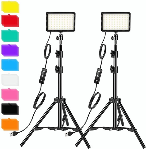 Usb Led Kit Luz Video Iluminación Fotografía Regulable 2pcs