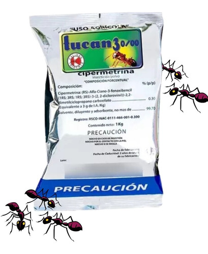 Insecticida En Polvo Tucan 3 Cipermetrina .3% De 1kg Hormiga