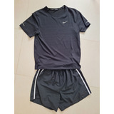 Remera + Short Nike Running Talle S Negros