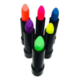 6 X Lápiz Labial Colores Flúor Glow Uv, Fiesta Neón Labiales