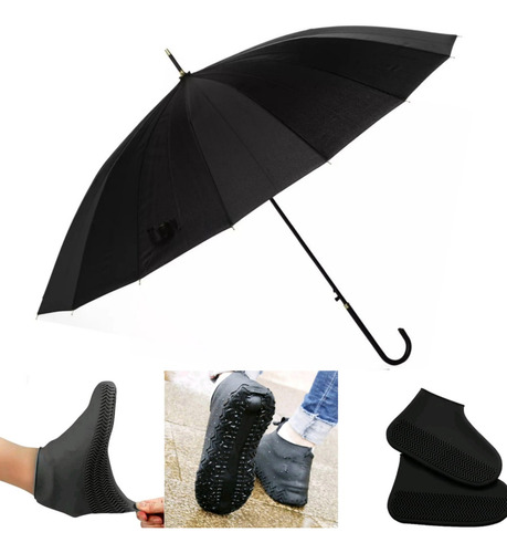 Guarda Chuva Anti-vento Extra G Carro + Capa Chuva Sapato