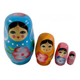 5 X 4x Muñecas Matryoshka Muñecas Rusas Anidadas Para Azul