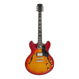 Guitarra Eléctrica Sire Larry Carlton H7 Sire Semi-hollow De Arce Cherry Sunburst Con Diapasón De Ébano