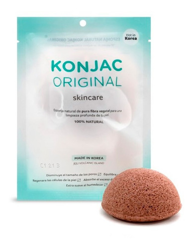 Esponja Facial Konjac Arcilla Volcanica Jeju Pieles Porosas