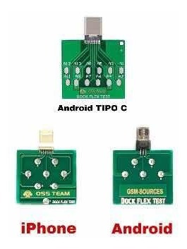 Kit 3 Dock Test Placa iPhone E Android Conector Usb Tipo C