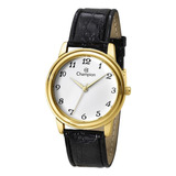 Relógio Feminino Champion Couro Original Pequeno Dourado Cor Do Fundo Branco