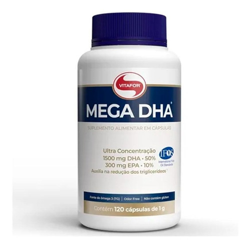 Mega Dha - 1500mg Dha + 300mg Epa - 120 Cápsulas - Vitafor