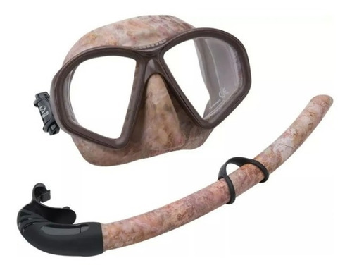 Máscara Snorkel Camo Camuflado - Mergulho Apneia Pesca Sub