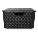 Caja Organizadora Simil Rattan Grande Xl Pack Por 12 U