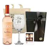 Box Vino Trumpeter Rose +1 Copa Grabada Vidrio Personalizada