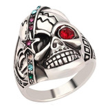 Joyería Masculina Individual Punk Cráneo Anillo Plata Crista