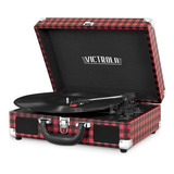 Tocadiscos Tornamesa Portable Victrola Rojo-negro 110v/220v