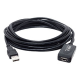 Cabo Extensor Usb 2.0  Ativo Macho E Fêmea 5mts.