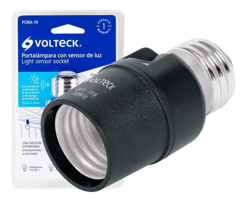 Portalámpara De Pvc Con Sensor De Luz, Volteck 46516