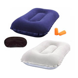 Almohada De Viaje Inflable Afelpada C/ Antifaz Y Tapones Oid