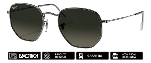 Oculos De Sol Ray Ban Hexagonal Chumbo Com Nota Fiscal