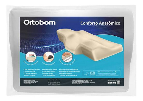 Travesseiro Nasa Cervical Conforto Anatômico Ortobom Cor Branco