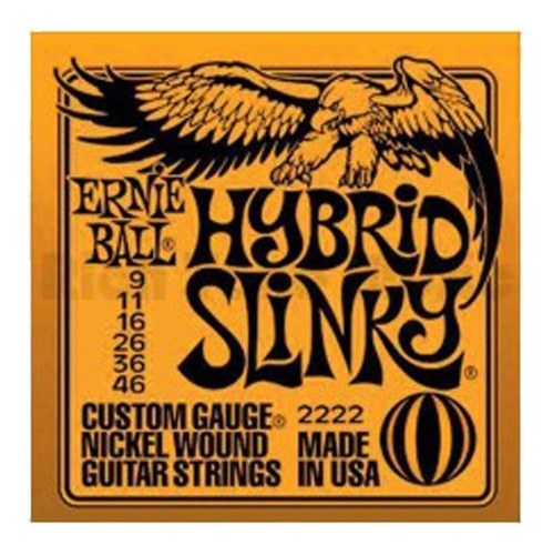 Encordado Ernie Ball 009 Hybrida Guitarra Eléctrica 2222 Cuo