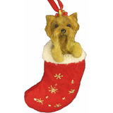 E&s Pets Yorkie Puppy - Figura Decorativa Navideña Con Diseñ