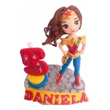 Cake Topper Mujer-maravilla Wonder-woman Vela Pasta Fran