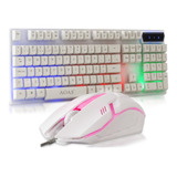 Kit Gamer Teclado Semi Mecânico Mouse Rgb Multimídia Usb Pc