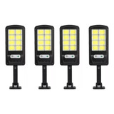 Pack 4 Lámparas Solar Led Exterior 120cob Sensor Movimiento