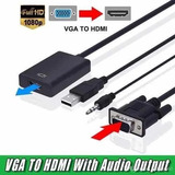 Cabo Conversor Vga Para Hdmi Com Audio Usb