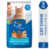 Alimento Gatos Adultos Cat Chow Pescado Pollo 3kg