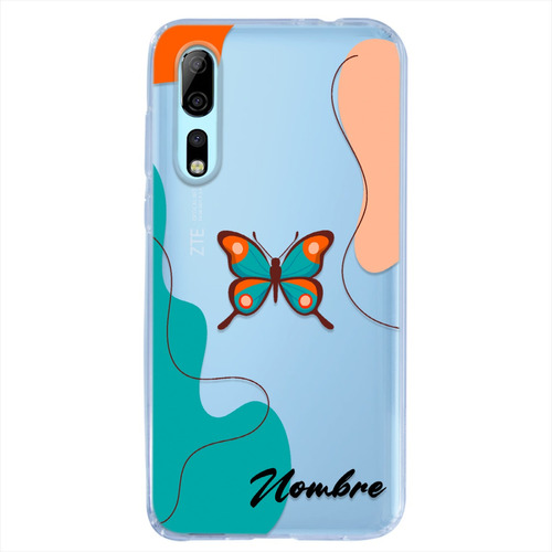 Funda Para Zte Mariposas Personalizada Tu Nombre